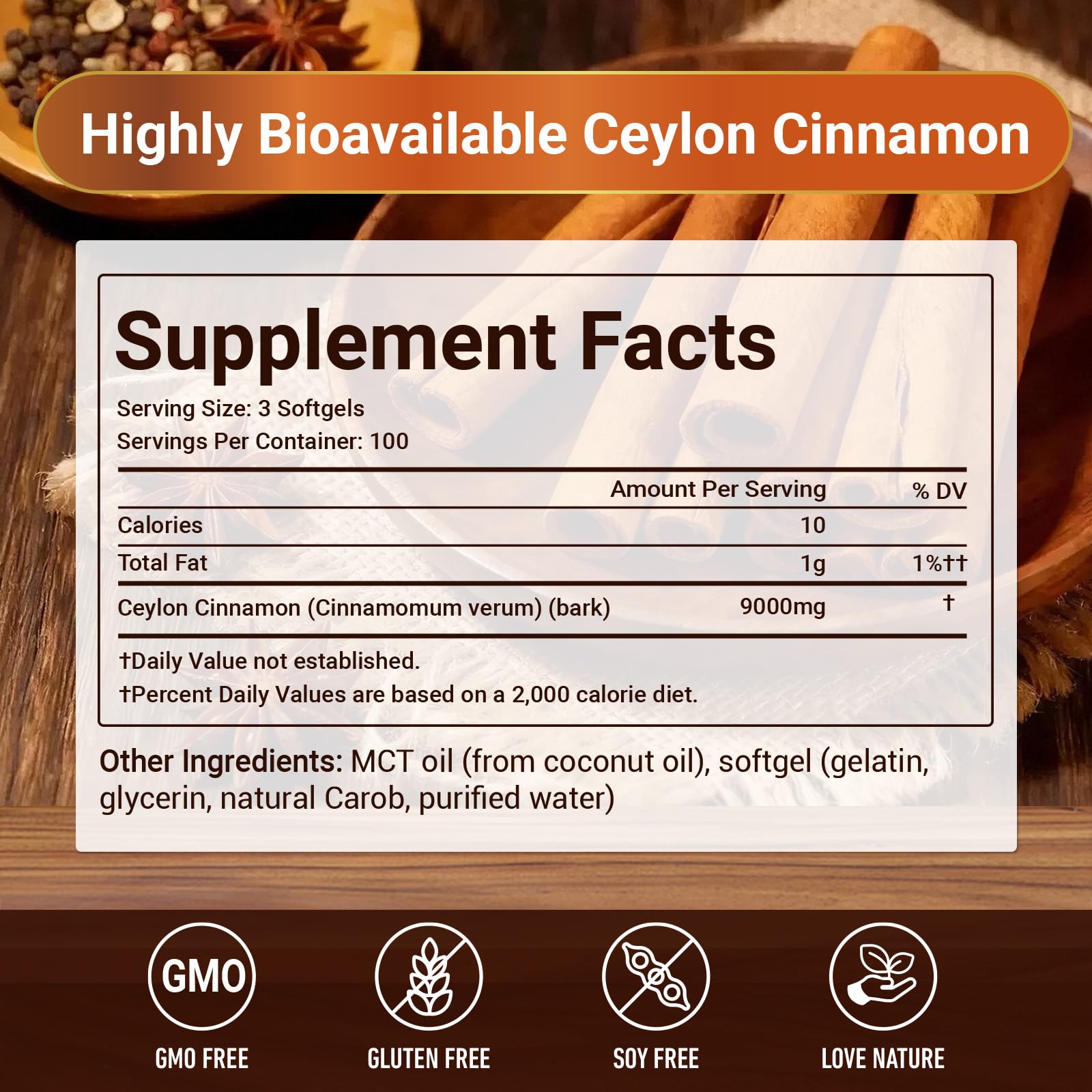 Skiseoy Ceylon Cinnamon Softgels packaging details
