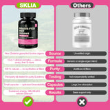 SKLIA Beef Organs for Women supplement on a wooden table