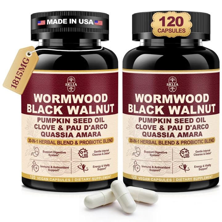 SKLIA Full-Spectrum 30-in-1 Herbal Cleanse & Gut Support Capsules front view