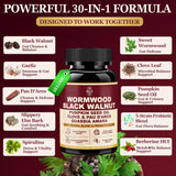 SKLIA Herbal Cleanse & Gut Support bottle with 60 capsules