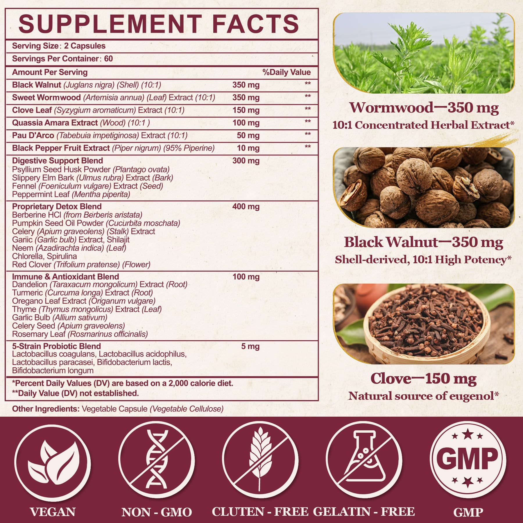 SKLIA Herbal Cleanse & Gut Support capsules in a hand