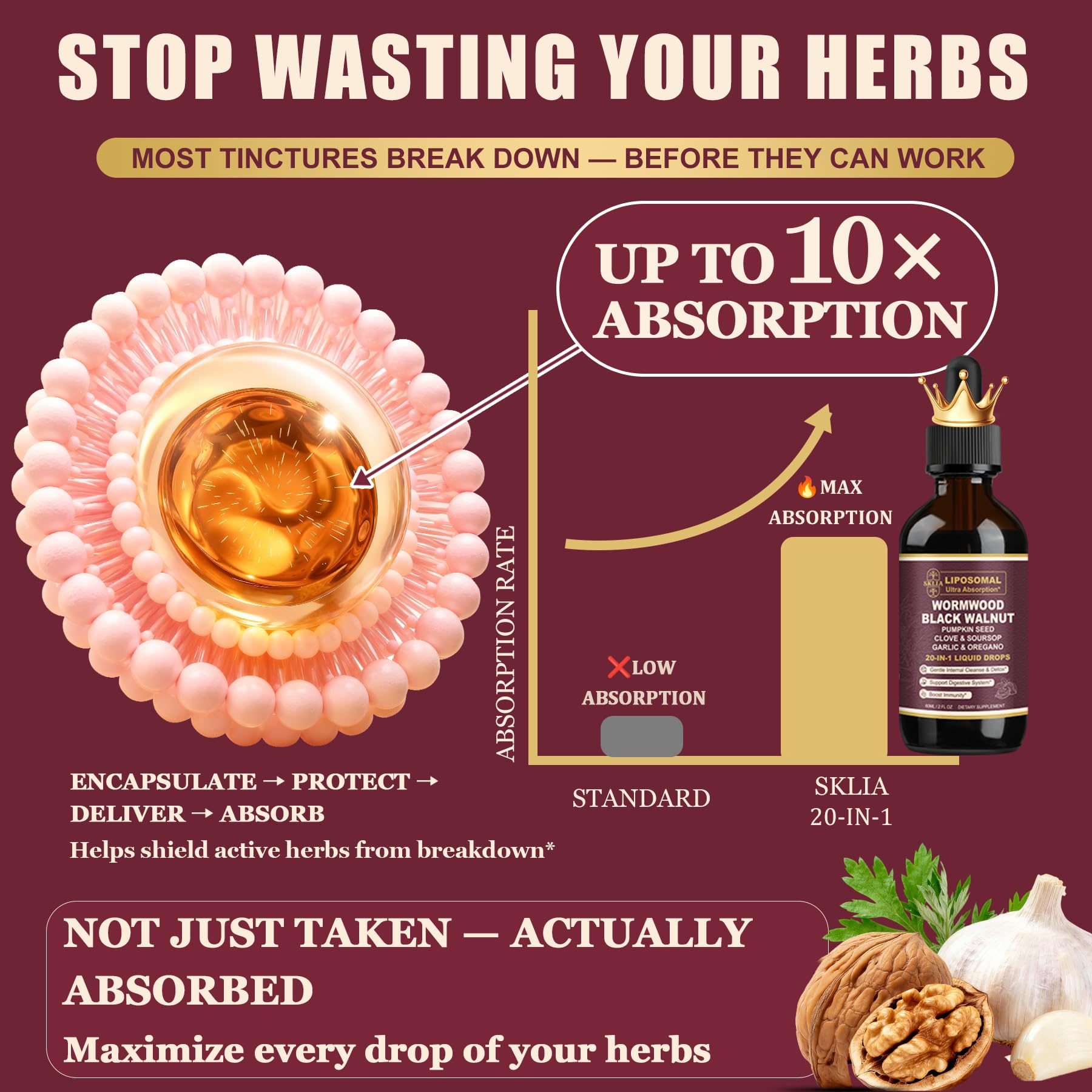 SKLIA Liposomal Herbal Supplement 1500mg ingredients list