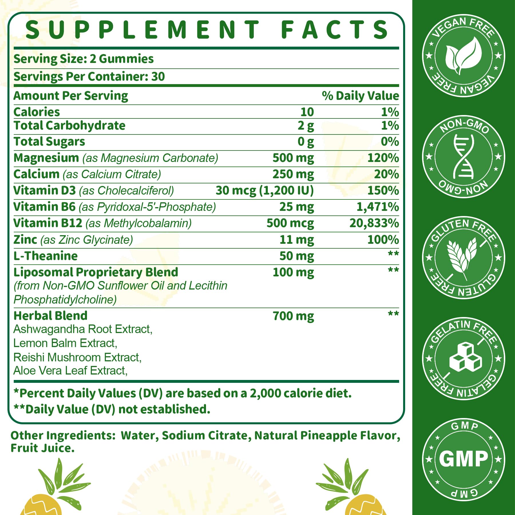 SKLIA Magnesium Gummies packaging side view
