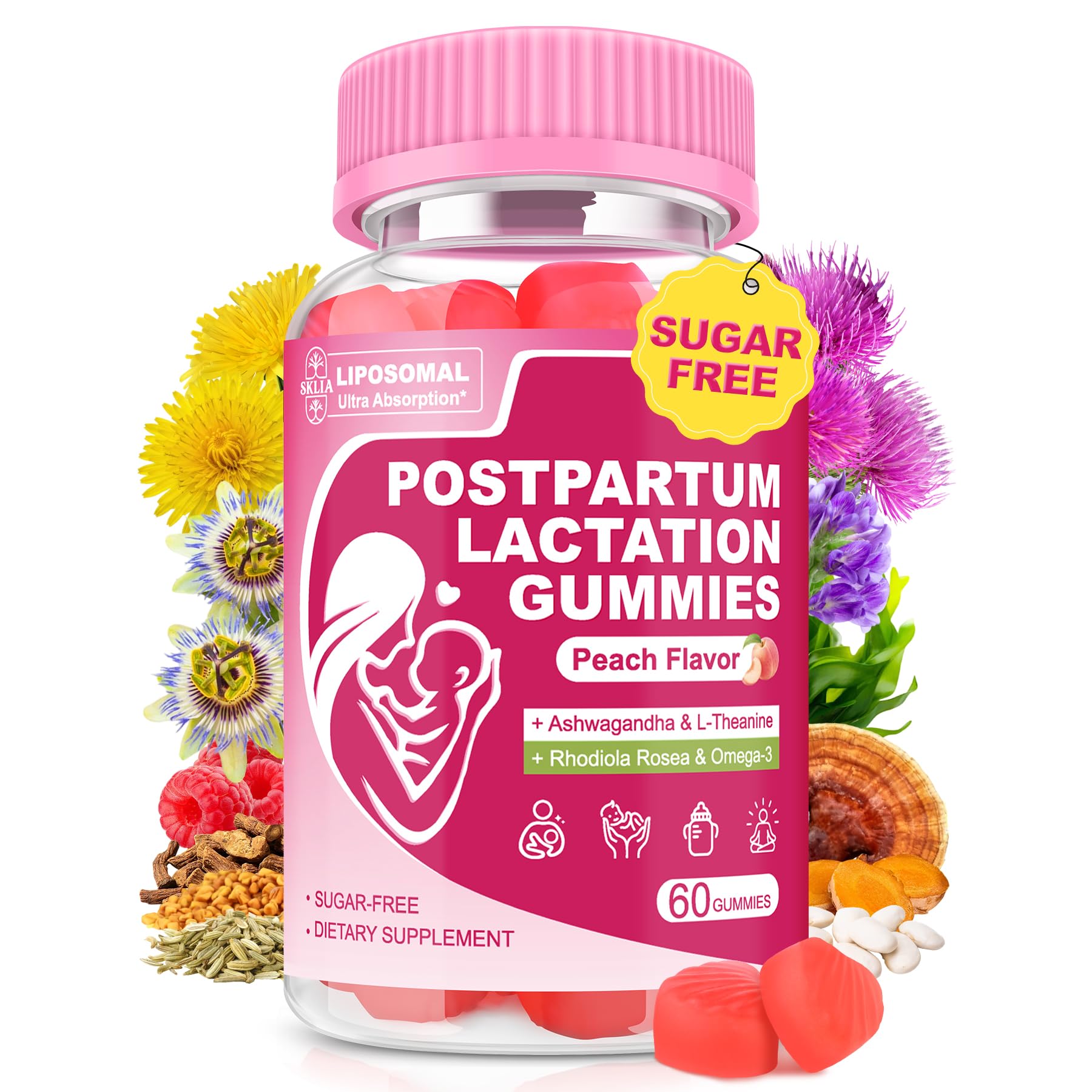 SKLIA Milk Thistle Lactation Support Gummies front view
