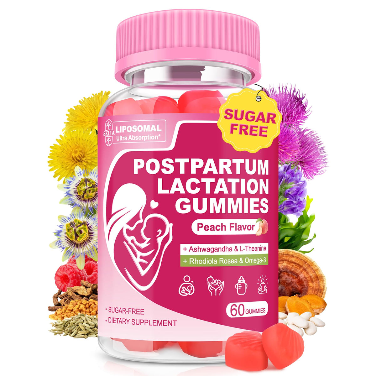SKLIA Milk Thistle Lactation Support Gummies front view
