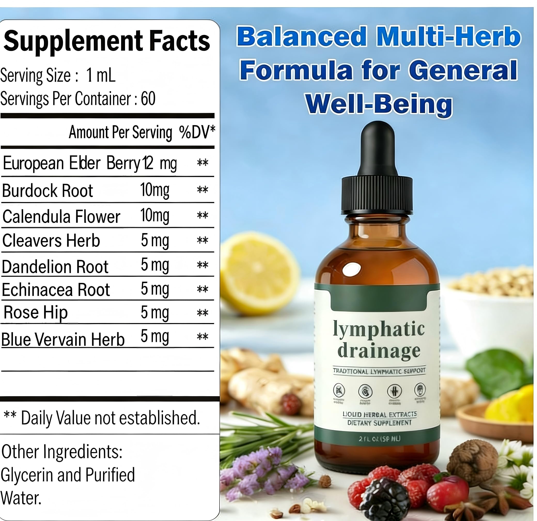 Skrmooning Lymph Drainage Drops 30ml with herbs