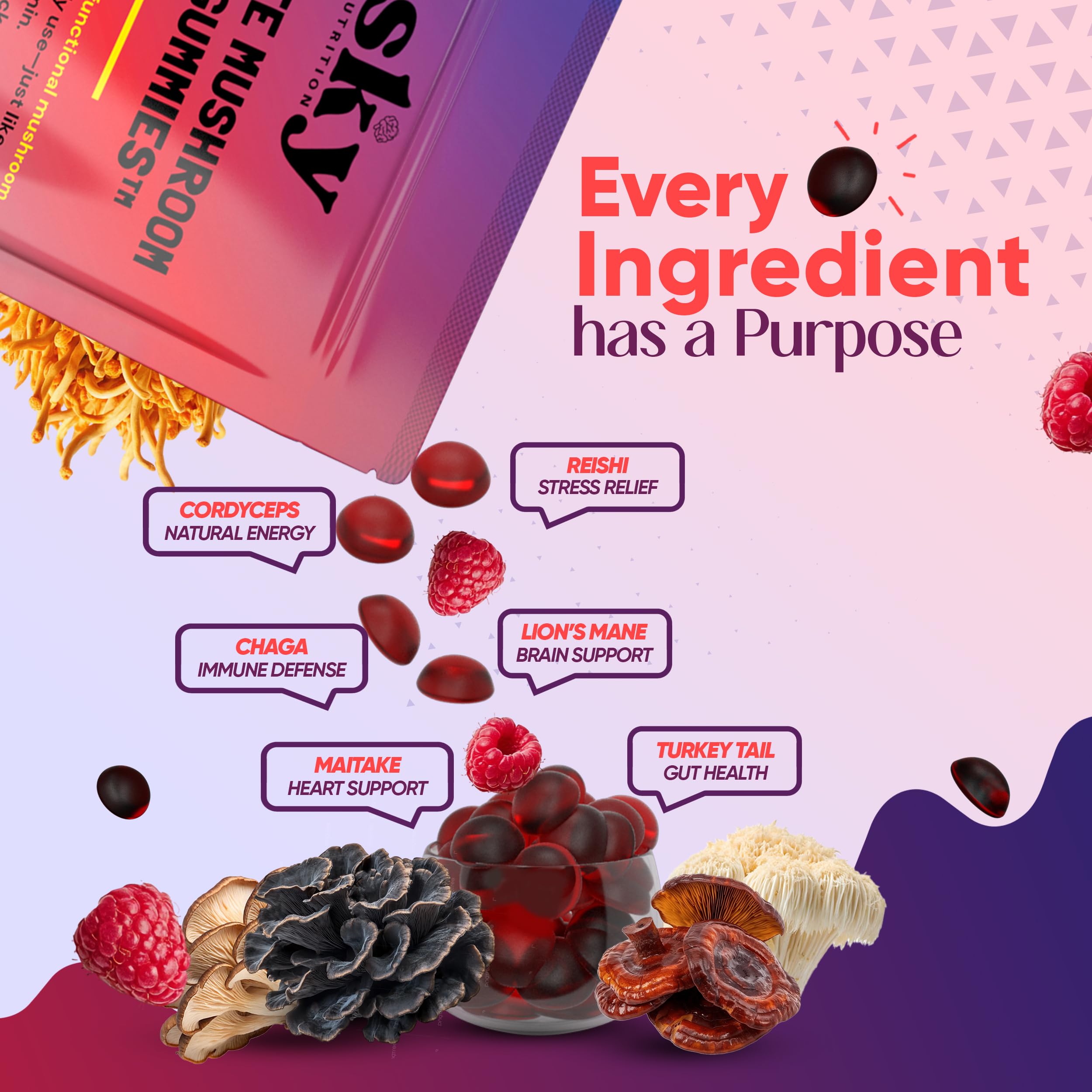 SKY NUTRITION Mushroom Gummies lifestyle scene
