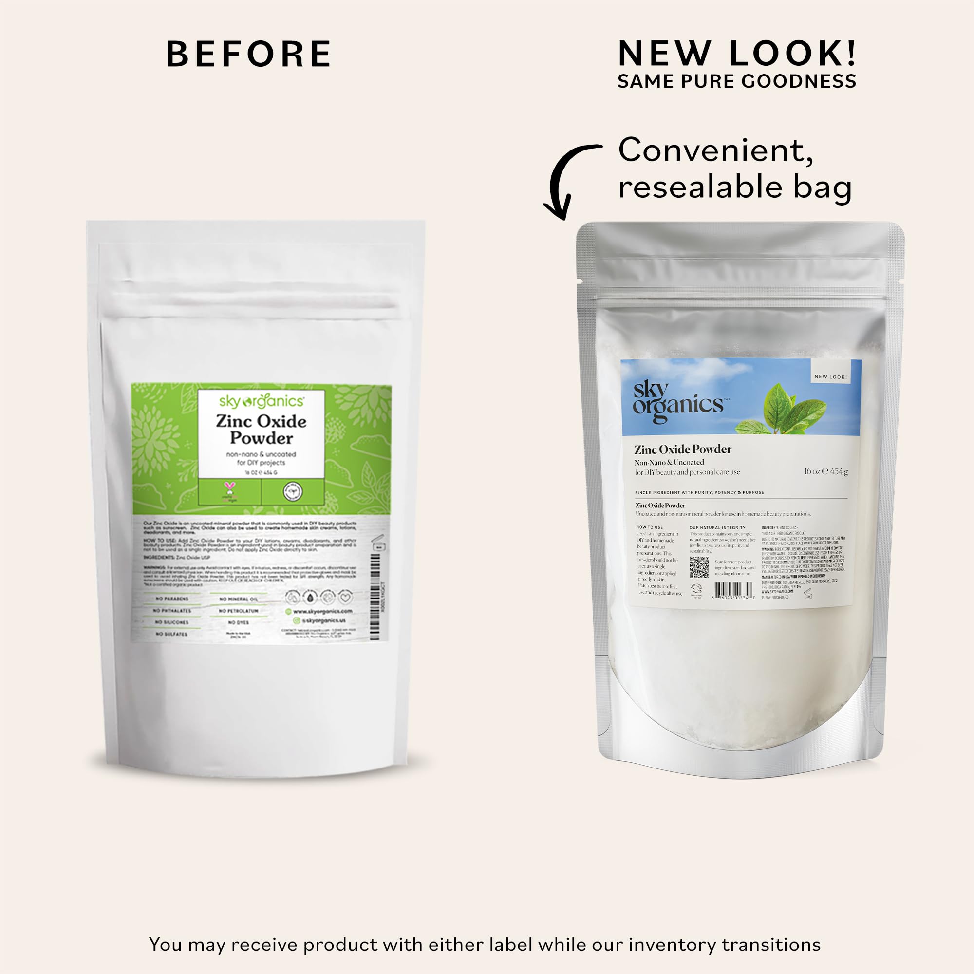 Sky Organics Zinc Oxide Powder 454g close-up of powder texture
