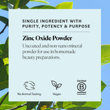 Sky Organics Zinc Oxide Powder 454g resealable bag on a clean surface