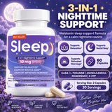 Sleep 3-in-1 Melatonin 10mg Supplement back view