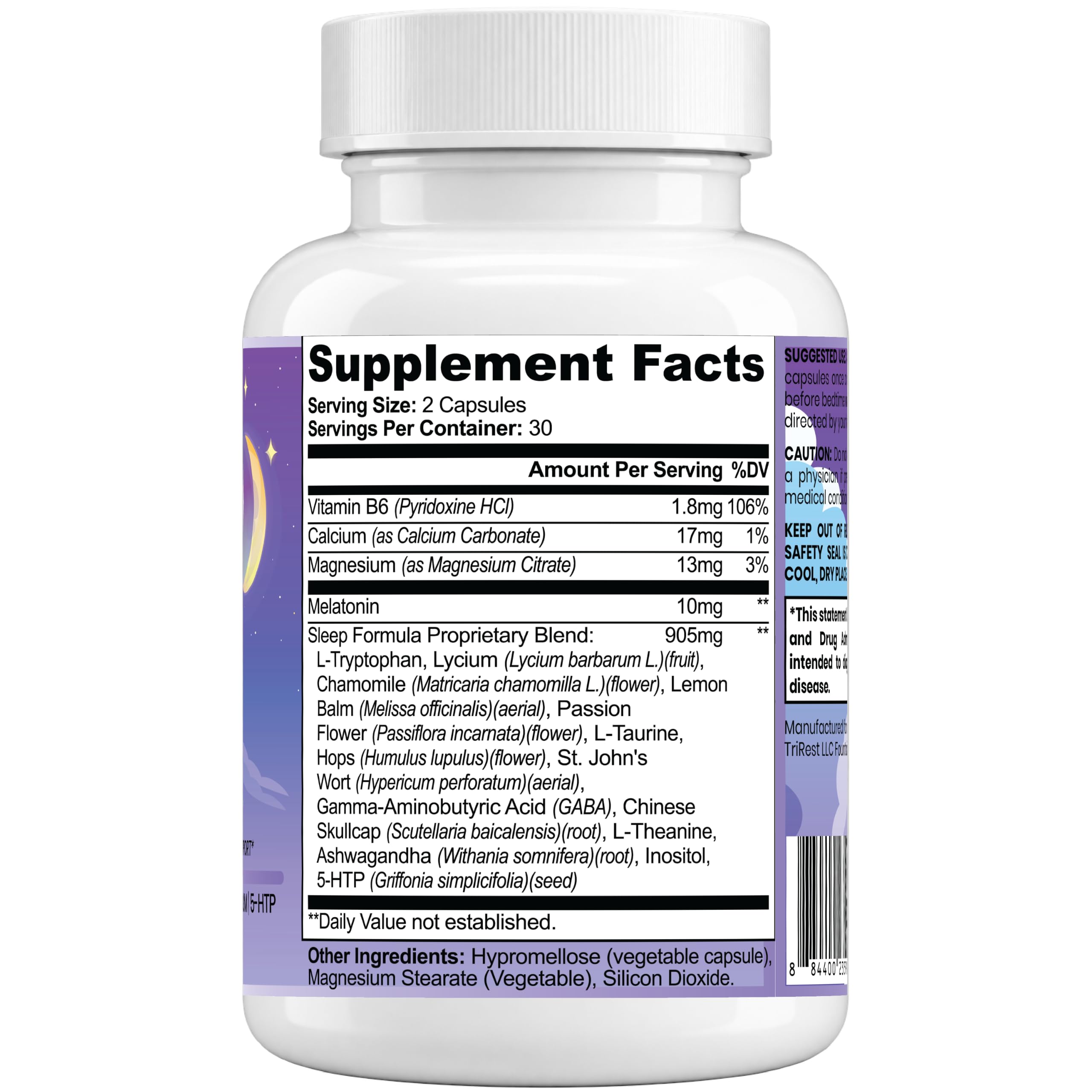 Sleep 3-in-1 Melatonin 10mg Supplement side view