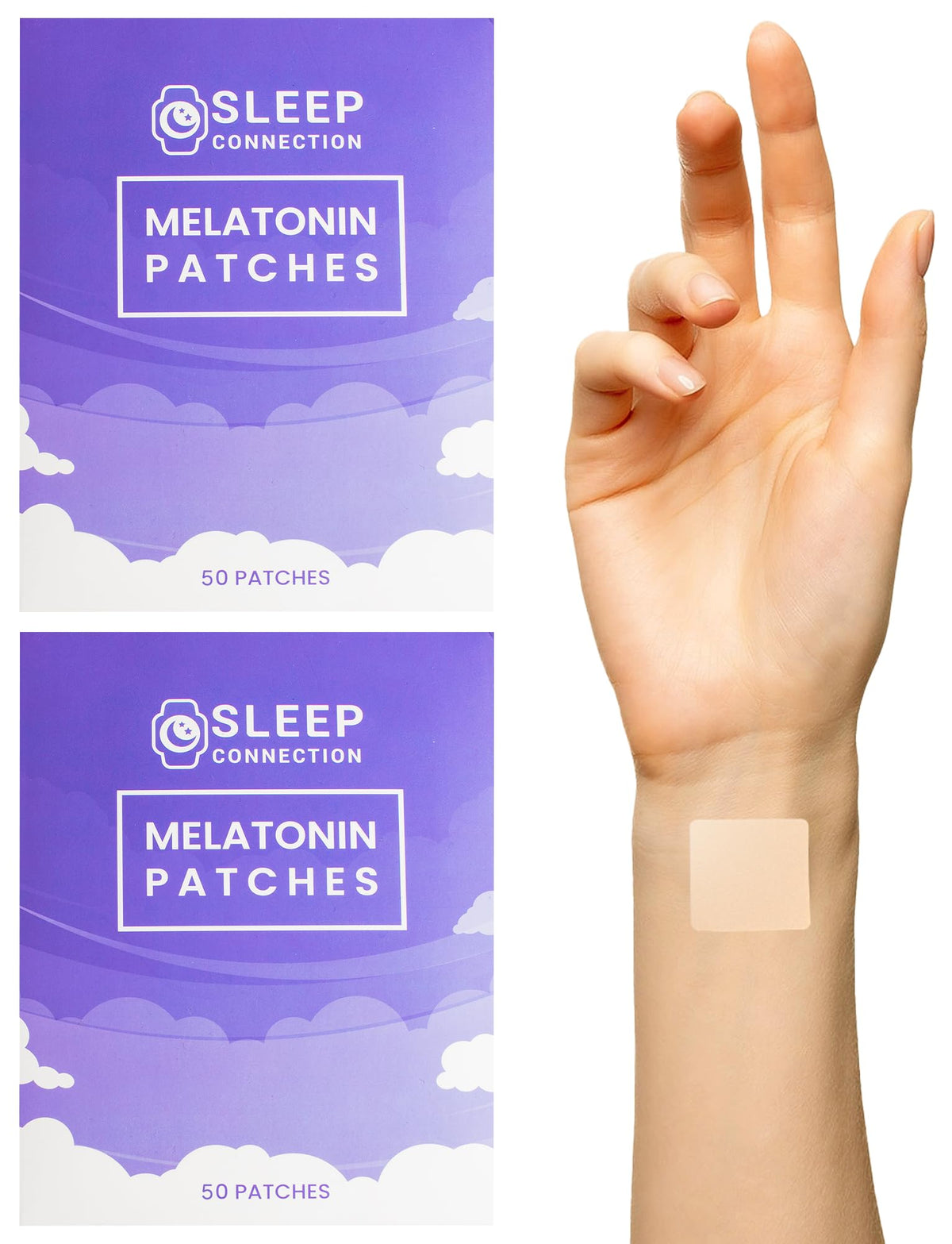 Sleep Connection Melatonin Patches 60 Count front view