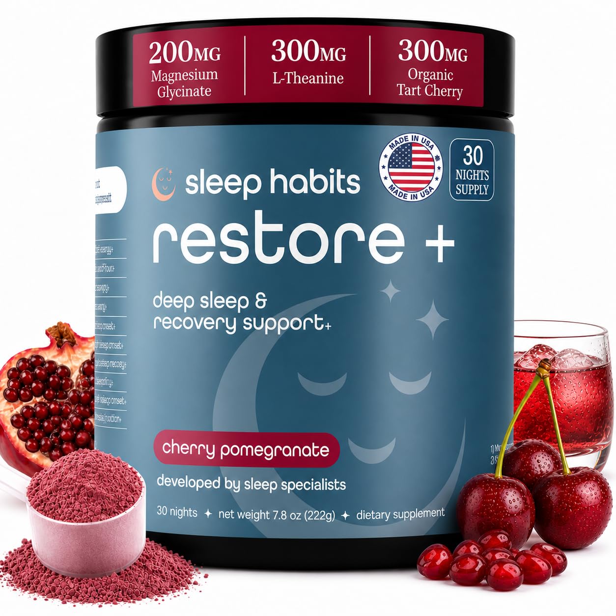 Sleep Habits Restore Nighttime Sleep Drink front view packaging