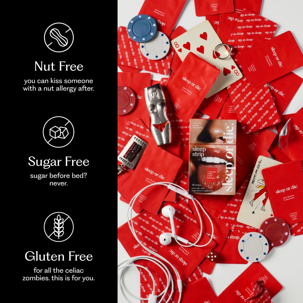 Sleep or Die Sleep Strips mint flavour with a hand holding one