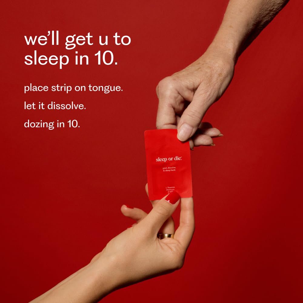 Sleep or Die Sleep Strips mint flavour with ingredients list