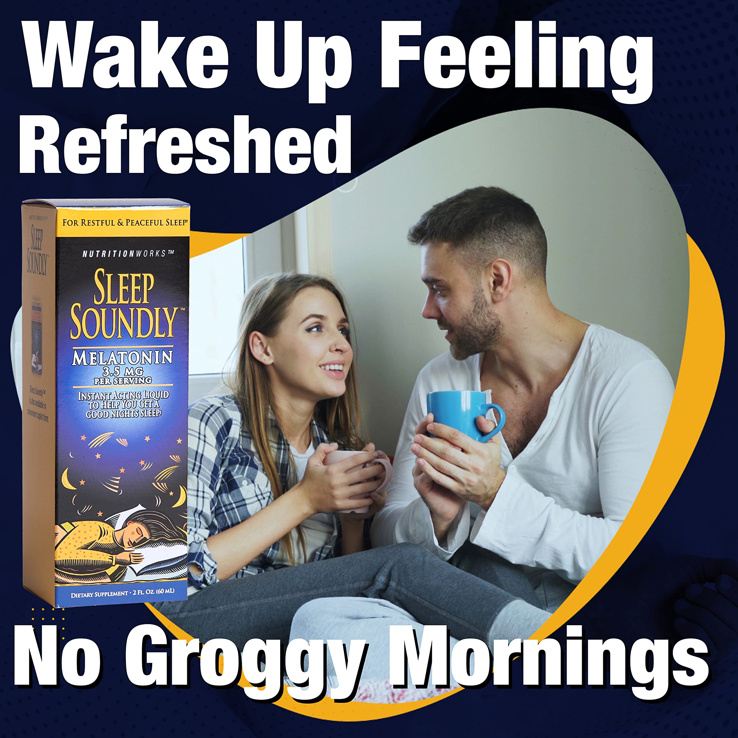Sleep Soundly Melatonin 2 Fl Oz bottle with measuring cap