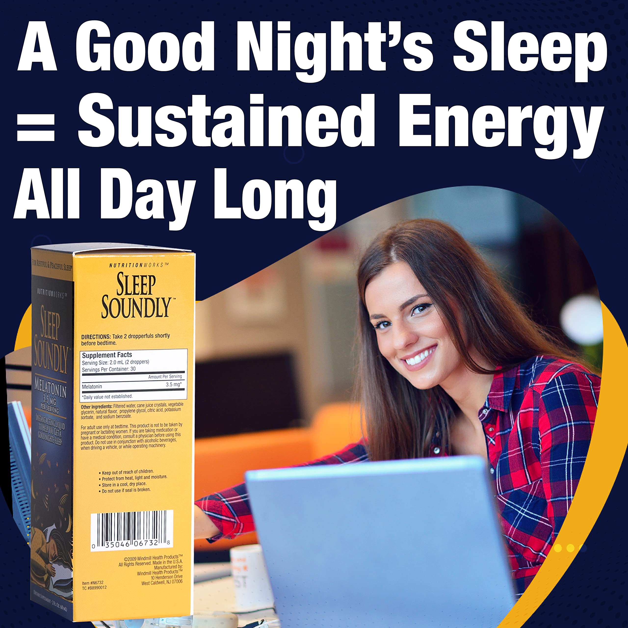 Sleep Soundly Melatonin 2 Fl Oz packaging