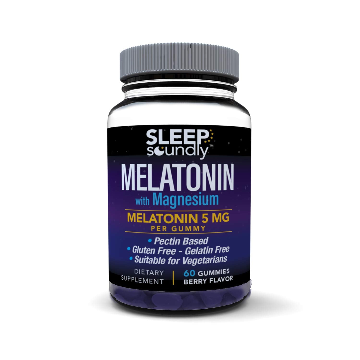 Sleep Soundly Melatonin and Magnesium Gummies 60 Count, Berry Flavour front view
