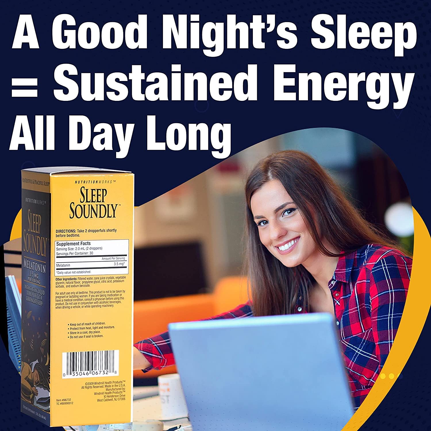 Sleep Soundly Melatonin bottle with cap