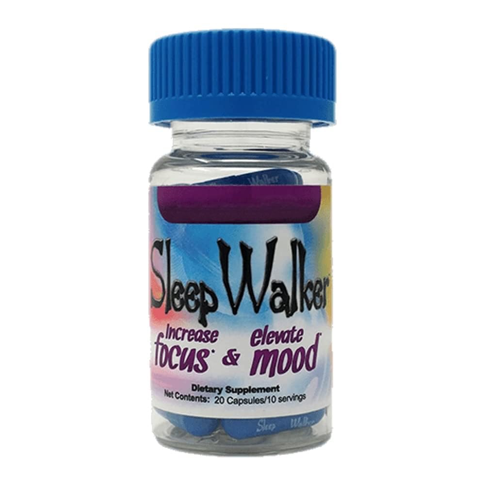 Sleep Walker Sleep Supplement 60 capsules in three blue bottles