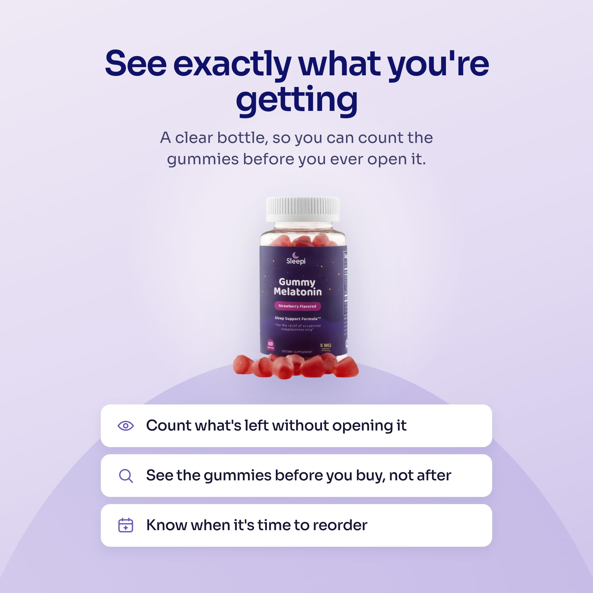 Sleepi Melatonin Gummies bottle side view