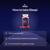 Sleepi Melatonin Gummies on a wooden table