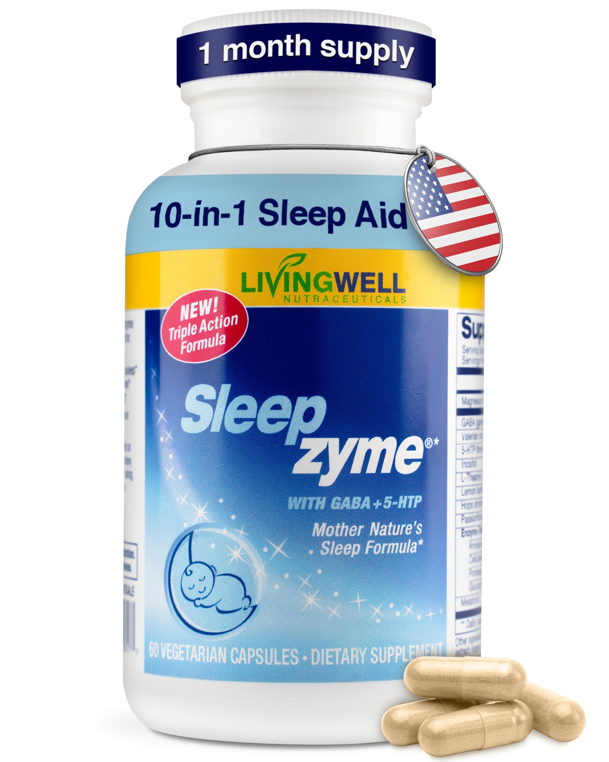 Sleepzyme Sleep Supplement Capsules front view packaging