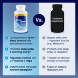 Sleepzyme Sleep Supplement Capsules with ingredients list on packaging