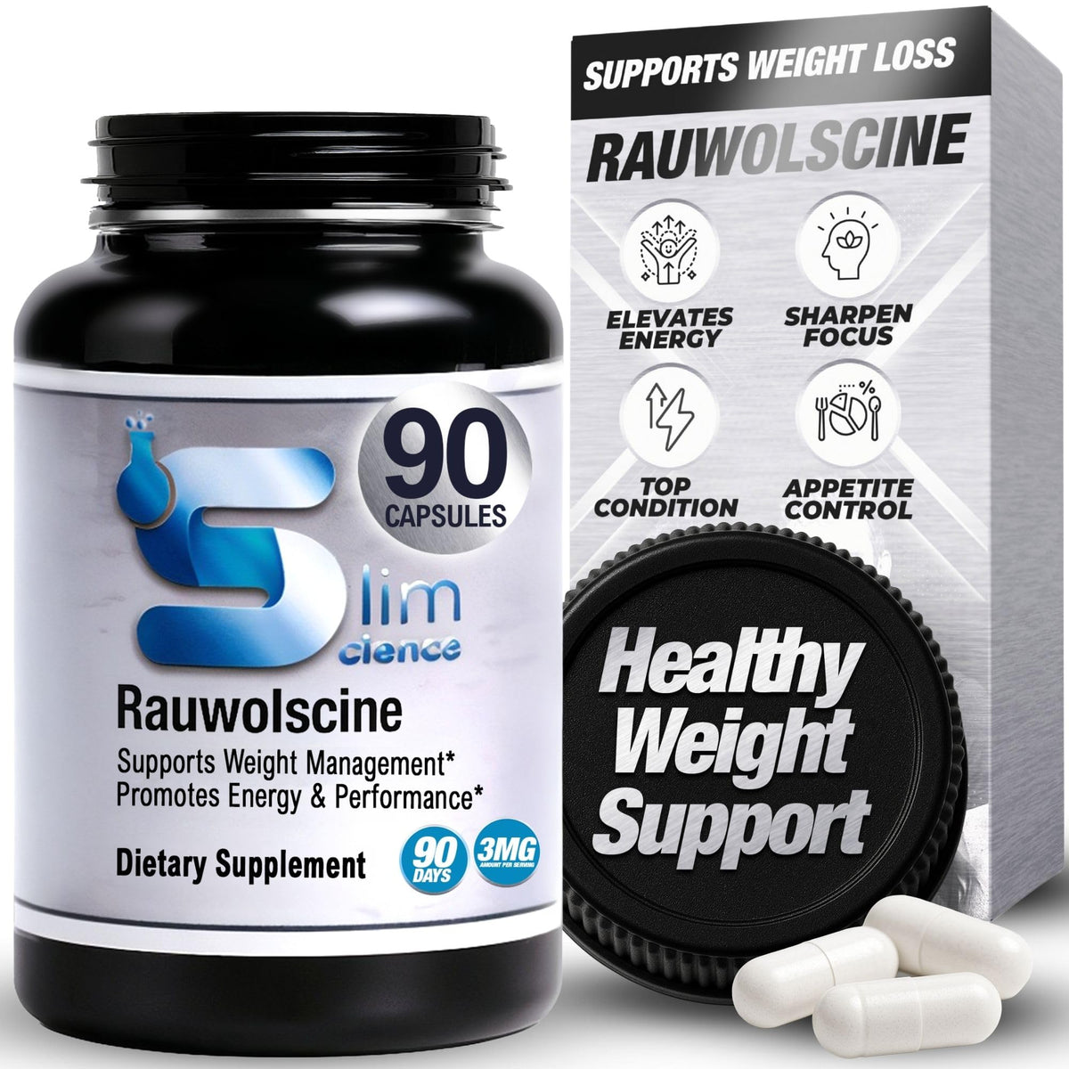 Slim Science Yohimbine HCL Supplement 90 vegetarian capsules front view