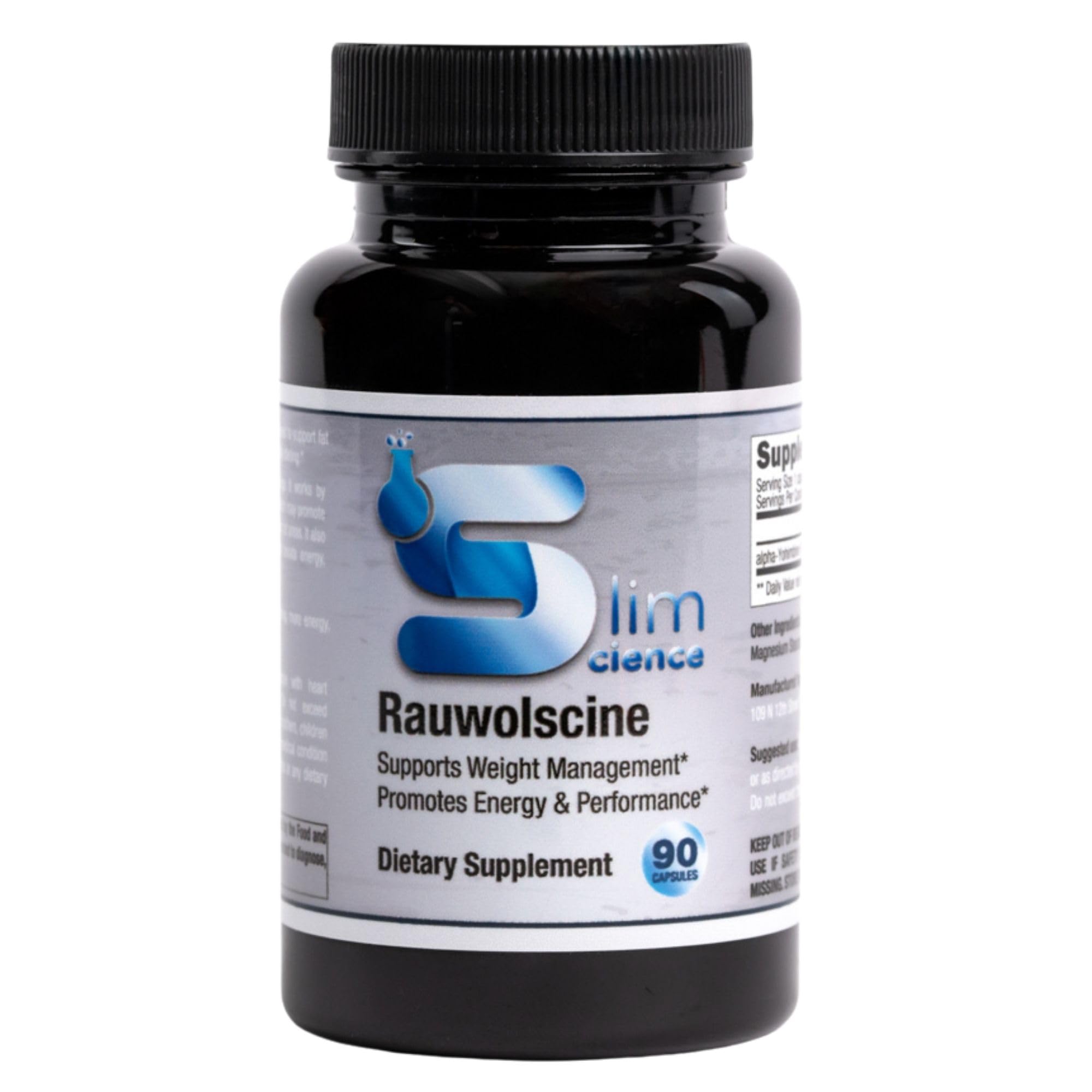 Slim Science Yohimbine HCL Supplement capsules on a wooden surface