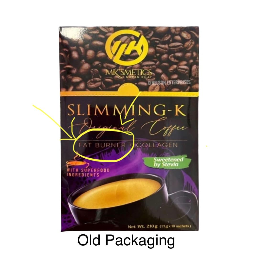 Slimming K Coffee sachets with a glass of water