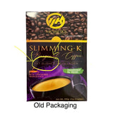 Slimming K Coffee sachets with a glass of water
