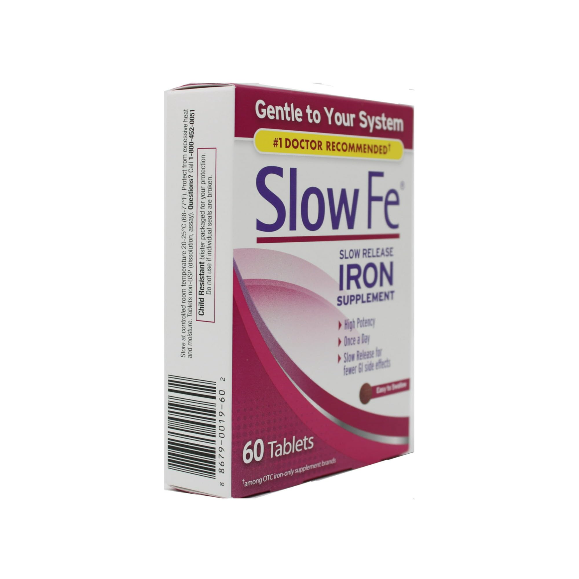 Slow Fe Iron Supplement 141g packaging side view