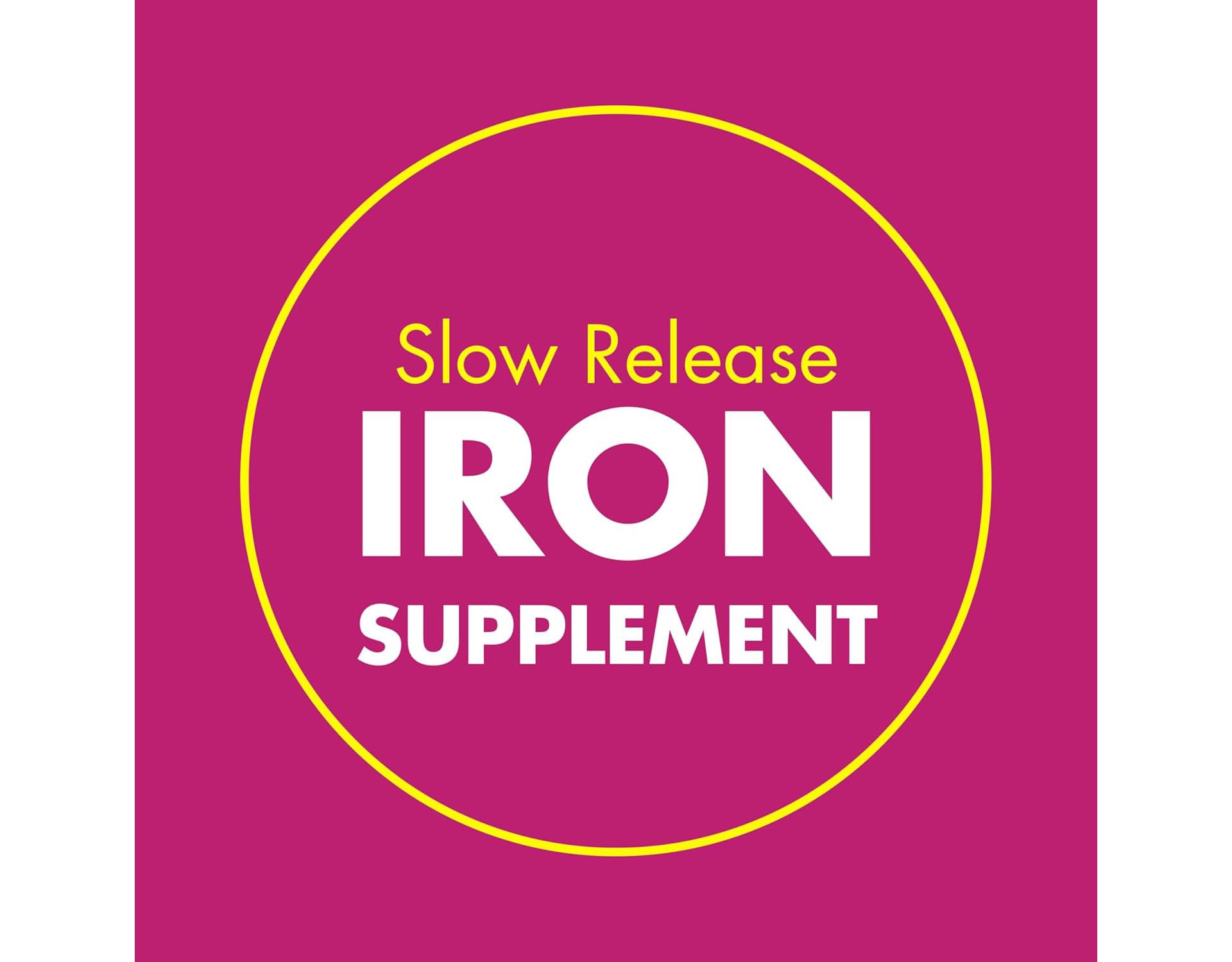 Slow Fe Iron Supplement 45 mg Elemental Iron tablet close-up