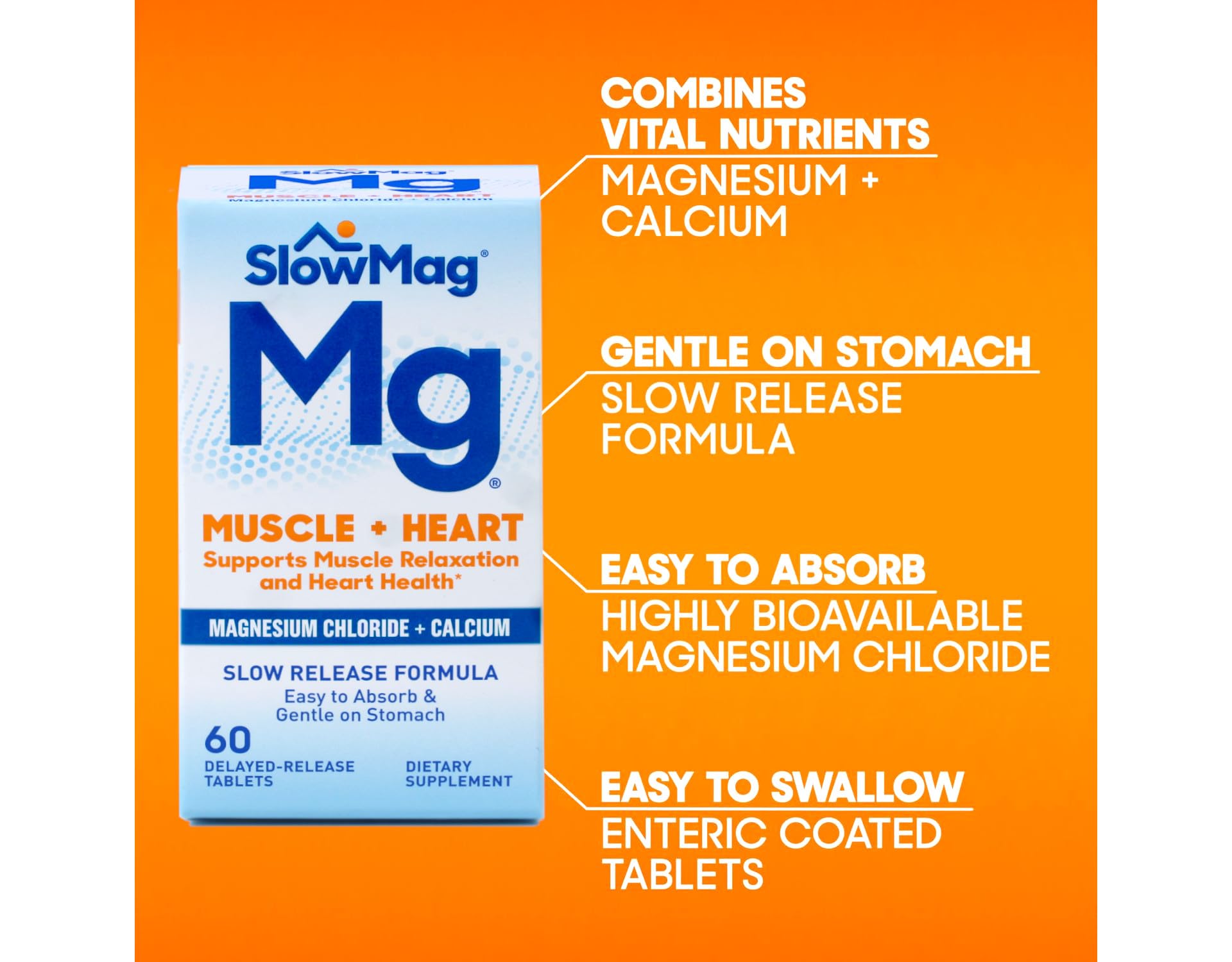 Slow-Mag Magnesium Chloride with Calcium 60 Tabs on a table