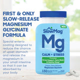 Slow-Mag Magnesium Glycinate Calm + Stress 150mg bottle side view