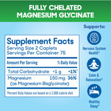Slow-Mag Magnesium Glycinate Calm + Stress 150mg ingredients list