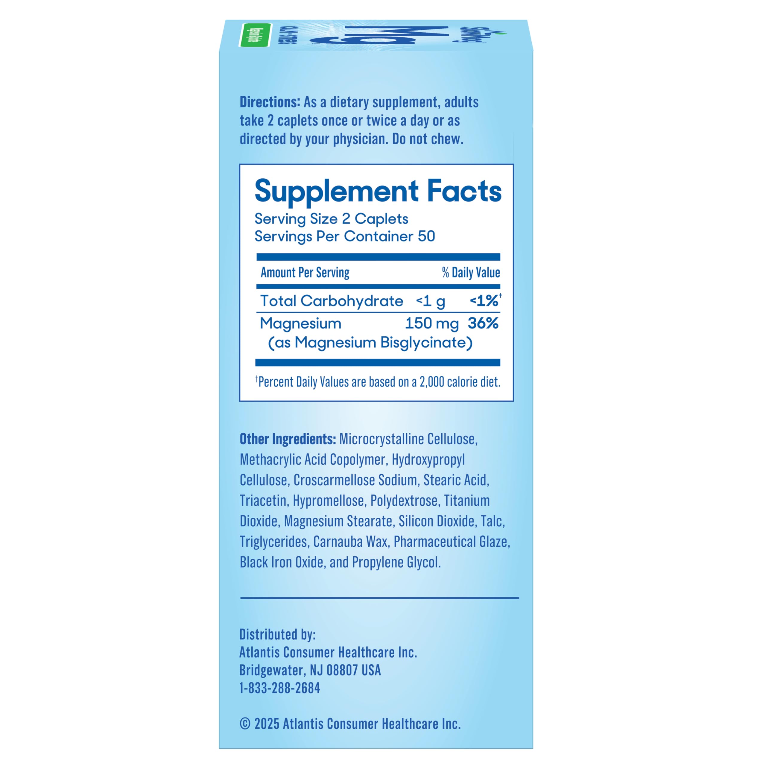 Slow-Mag Magnesium Glycinate Calm + Stress 150mg on a wooden table