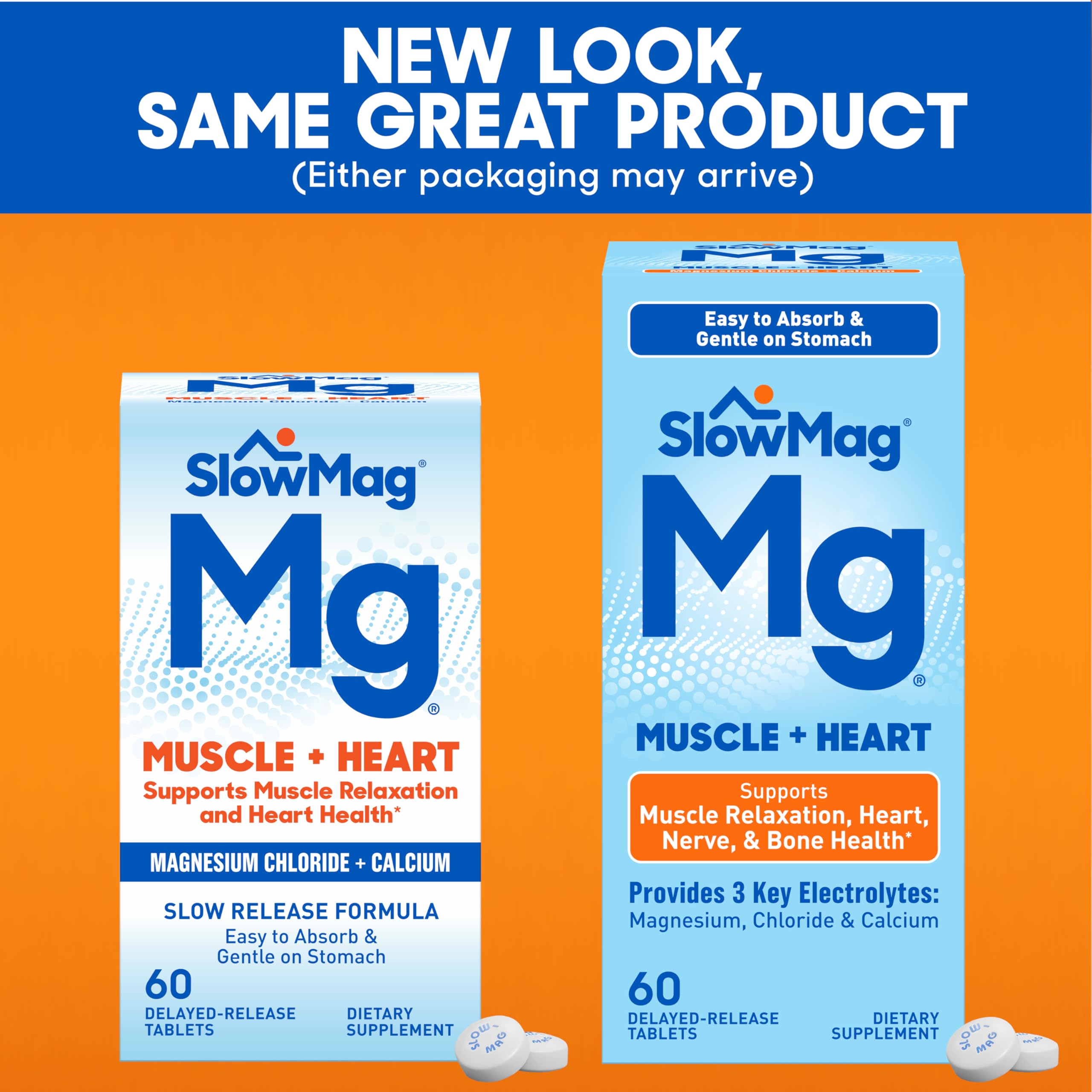 Slow-Mag Muscle & Heart Magnesium Supplement bottle side view