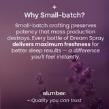 Slumber Dream Sleep Pillow Spray bottle with mist being sprayed
