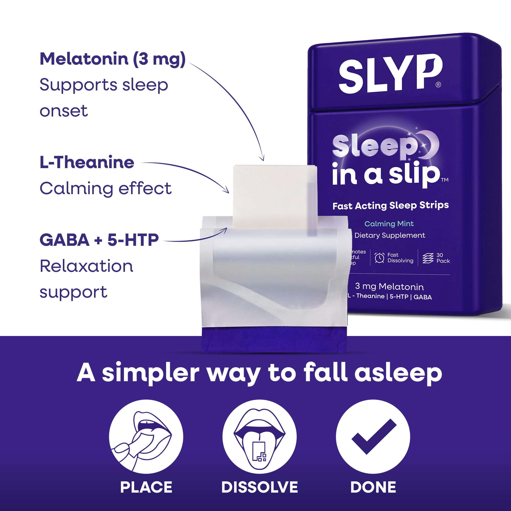 Slyp Mint Oral Sleep Strips mint flavour close-up
