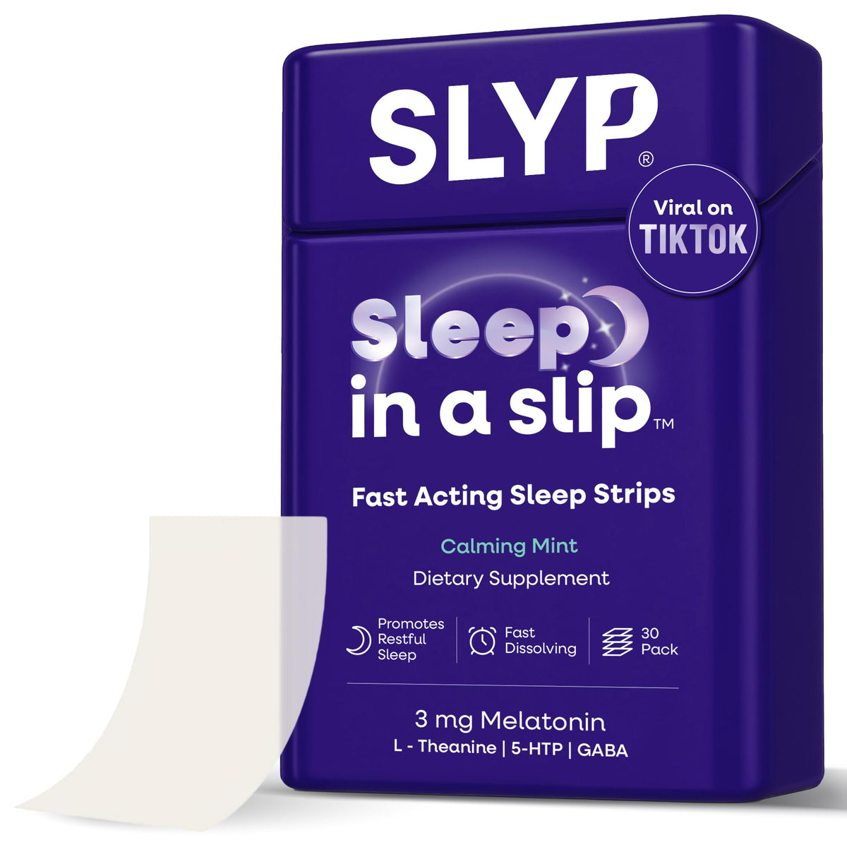 Slyp Mint Oral Sleep Strips packaging front view