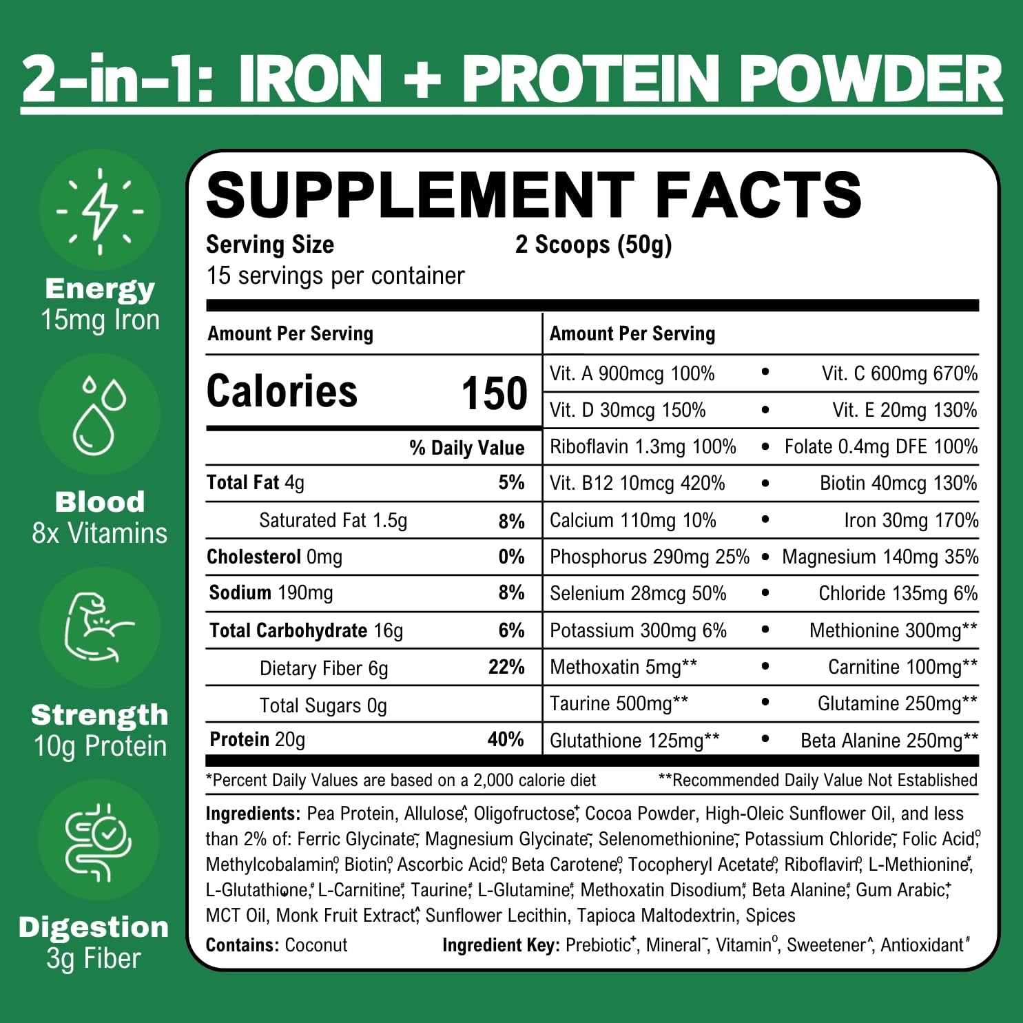Smart Eats Iron Powder Supplement 771g serving suggestion