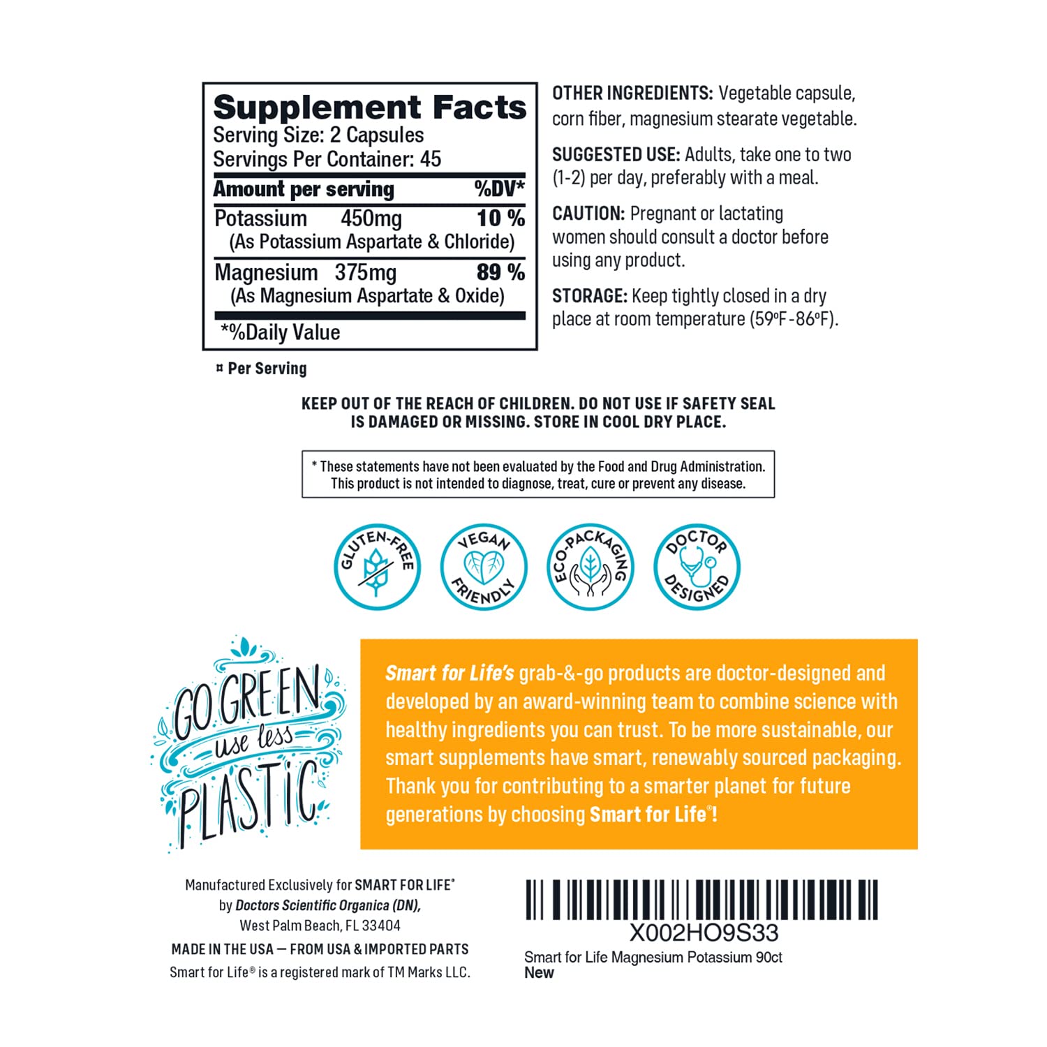 Smart for Life Magnesium Potassium Supplement bottle with a measuring spoon