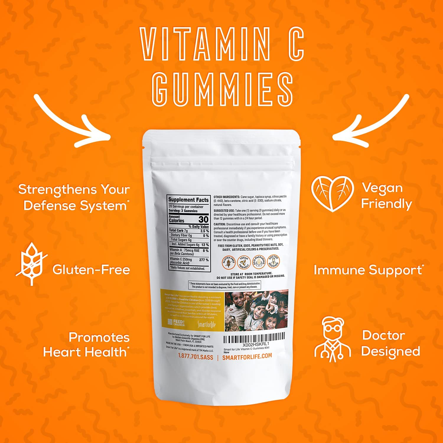 Smart for Life Vitamin C Gummies 250mg nutritional information