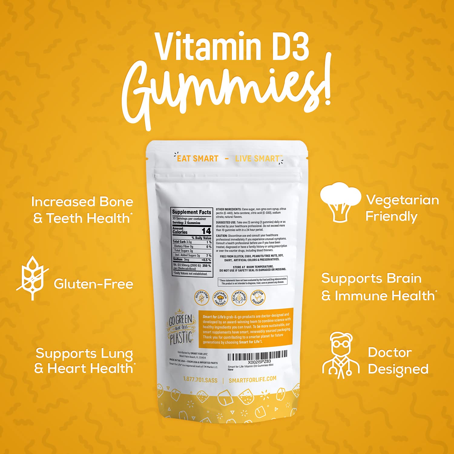 Smart for Life Vitamin D3 Gummies strawberry flavour