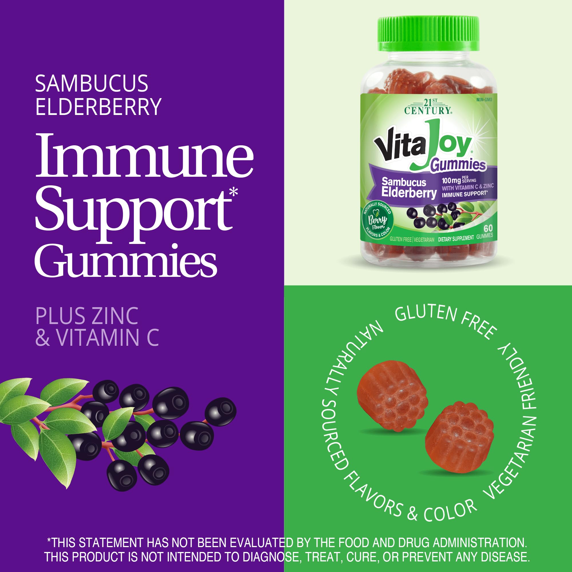 SMART MONKEY TECHNOLOGIES Elderberry Gummies lifestyle scene with a glass of water