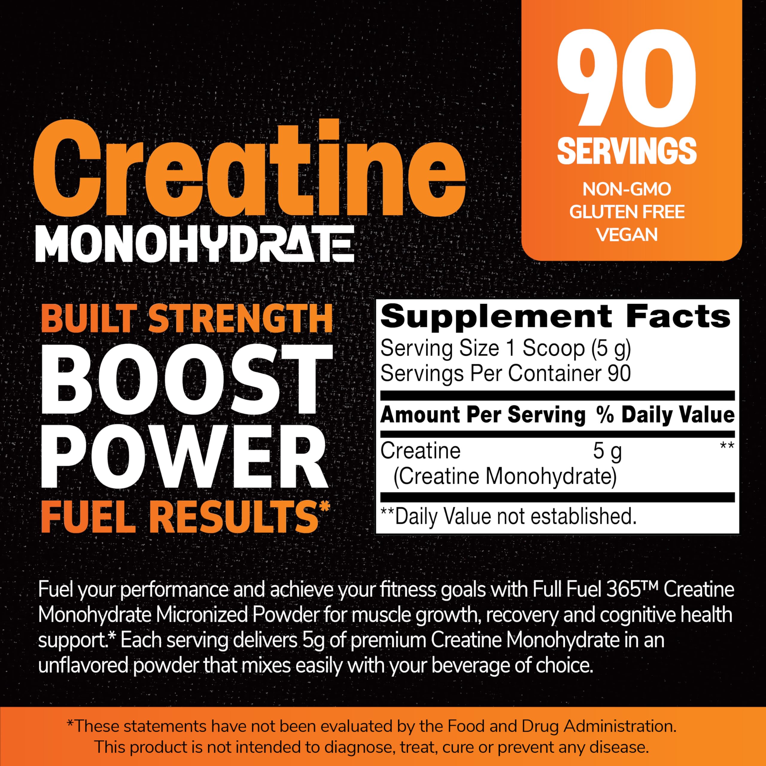 SMART MONKEY TECHNOLOGIES Full Fuel 365 Creatine Monohydrate Powder side view