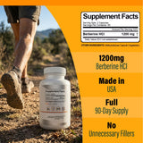 Smart Nutra Labs Berberine 1200mg vegan capsules bottle side view