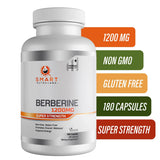 Smart Nutra Labs Berberine 1200mg vegan capsules with measuring spoon